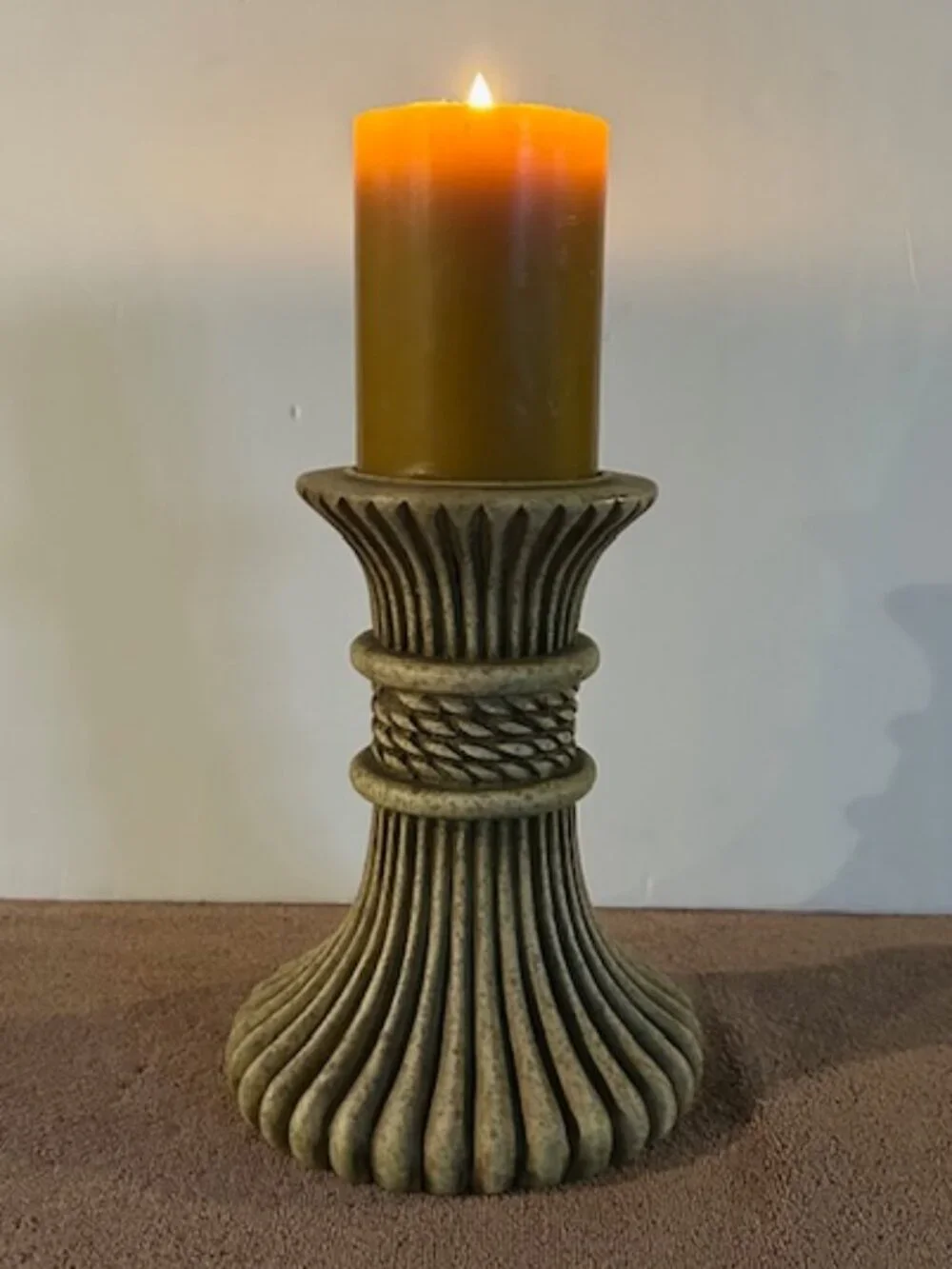 Vintage Resin Pillar French Country Candle Holder